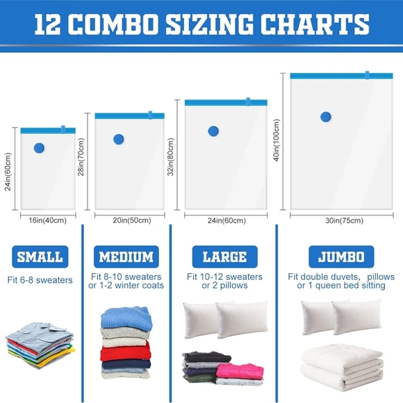 Vacuum Storage Bags 12 Pack Space Saver Vacuum Storage Bags - Picture 5 of 16